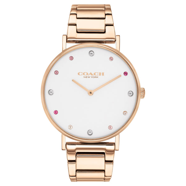 Coach Perry Carnation Gold Steel White Dial Women's Watch - 14503938