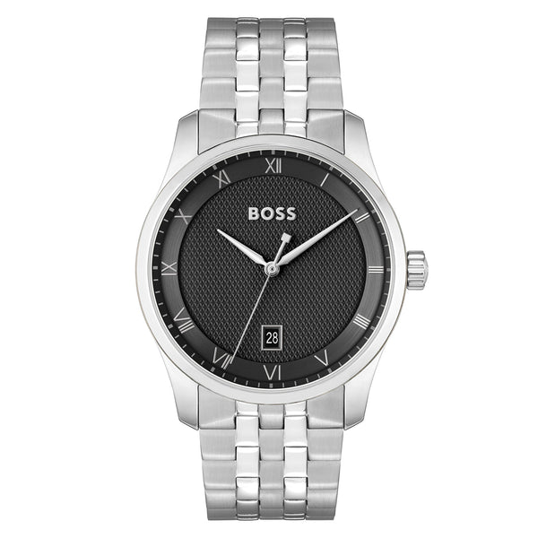 Hugo Boss Silver Steel Black Dial Men's Watch - 1514123