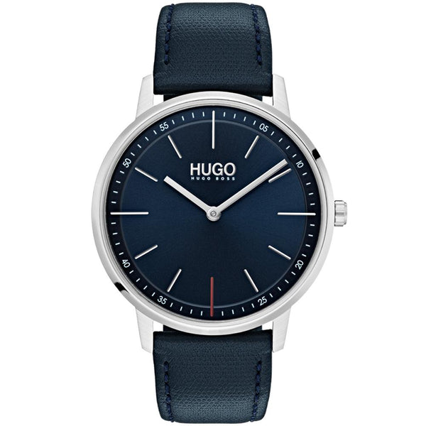 Hugo Exist Blue Leather  Men's Watch - 1520008