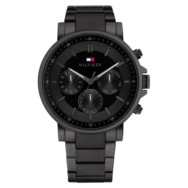 Tommy Hilfiger Black Steel Multi-function Men's Watch - 1710590