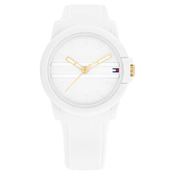 Tommy Hilfiger White Silicone Silver White Dial Women's Watch - 1782687
