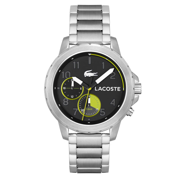Lacoste Endurance Stainless Steel Black Dial Multi-function Men's Watch - 2011207
