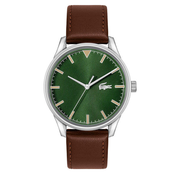 Lacoste Vienna Brown Leather Green Dial Men's Watch - 2011230