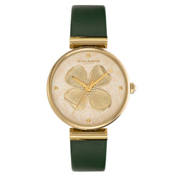 Olivia Burton Green Leather Light Gold Dial Women's Watch - 24000092