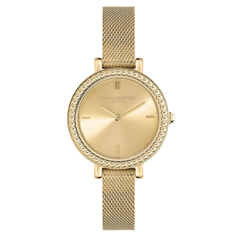 Olivia Burton Gold Steel Mesh Light Gold Dial Women's Watch - 24000161