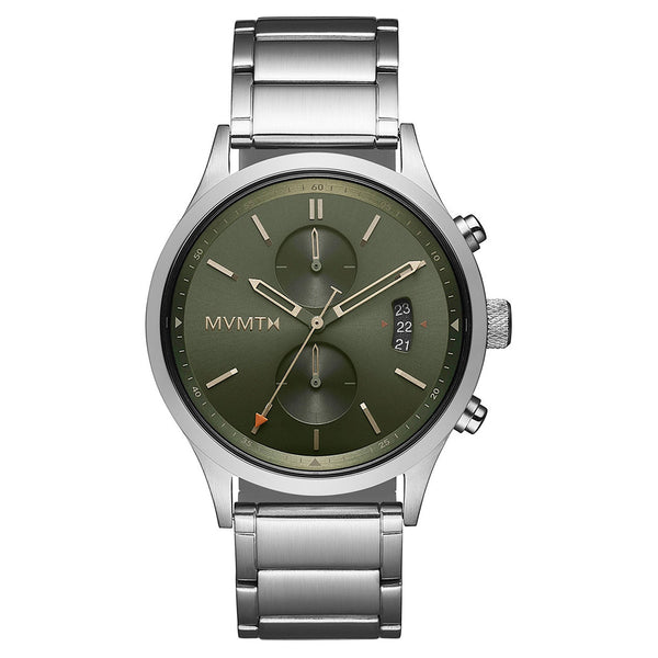 MVMT Havoc Silver Steel Green Dial Men's Chrono Watch - 28000199D