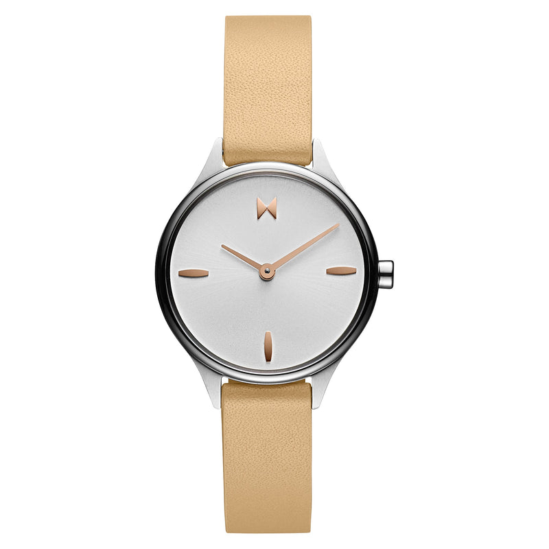 MVMT Camel Leather White Dial Women's Watch - 28000279D