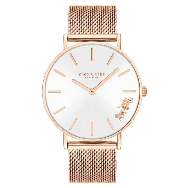 Coach Rose Gold Mesh White Dial Women's Watch - 14503126