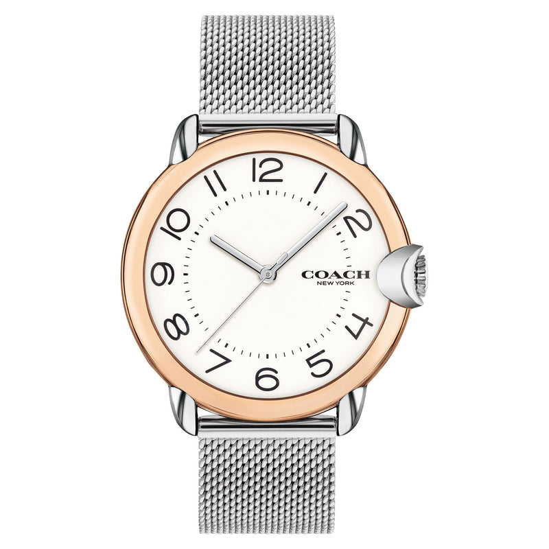 Coach Arden Silver Mesh White Dial Women's Watch - 14503813