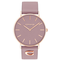 Coach Leather Band Purple Dial Women's Watch - 14503924