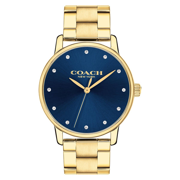 Coach Gold Steel Blue Dial Women's Watch - 14503970