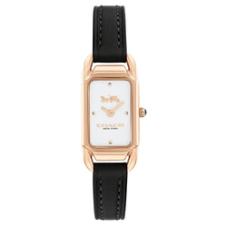 Coach Black Leather Band Ivory Dial Women's Watch - 14504027