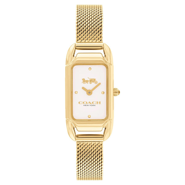 Coach Gold Mesh Silver White Dial Women's Watch - 14504033