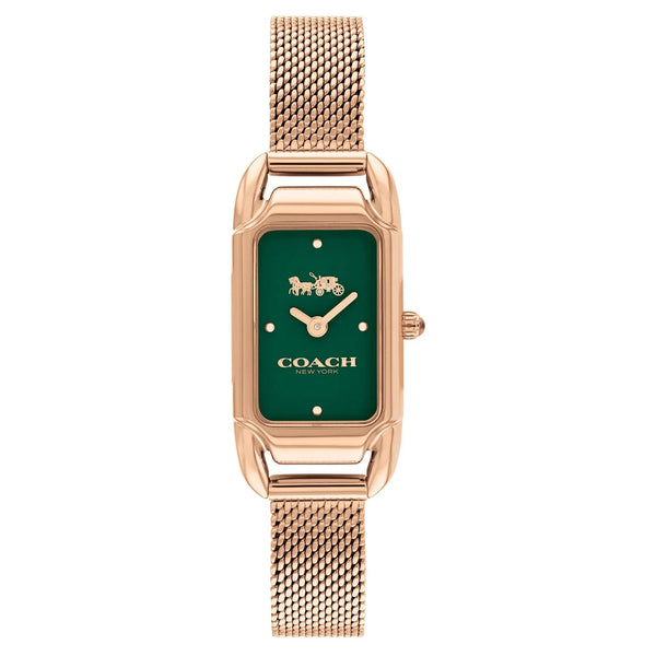 Coach Rose Gold Mesh Green Dial Women's Watch - 14504034