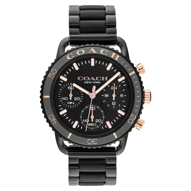 Coach Black Steel Chronograph Women's Watch - 14504049