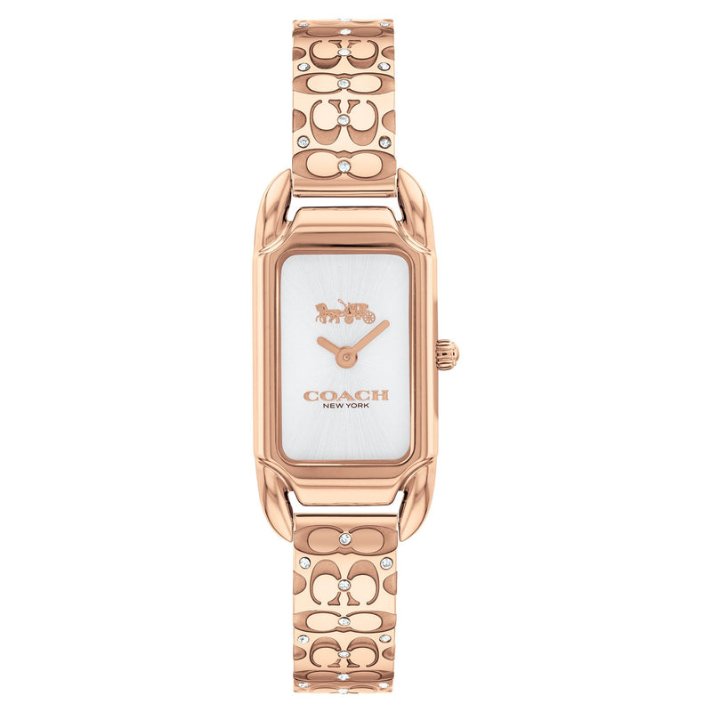 Coach Rose Gold Steel & Crystal Silver White Dial Women's Watch - 14504197