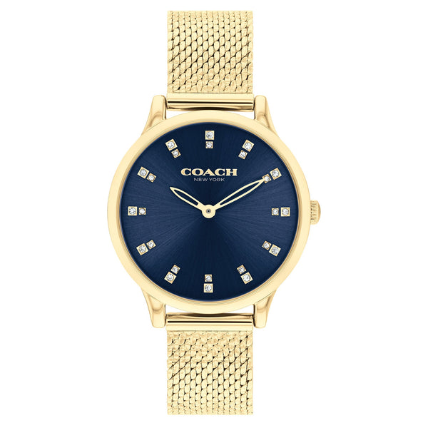 Coach Gold Steel Mesh Navy Dial Women's Watch - 14504218