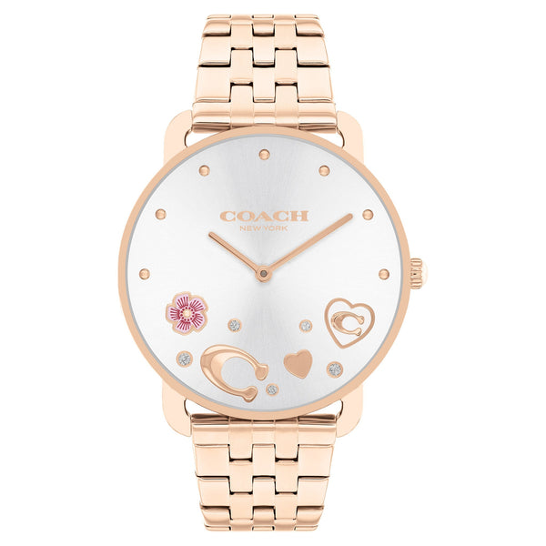 Coach Rose Gold Steel Silver White Dial Women's Watch - 14504285