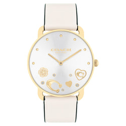 Coach Chalk Leather Silver White Dial Women's Watch - 14504294