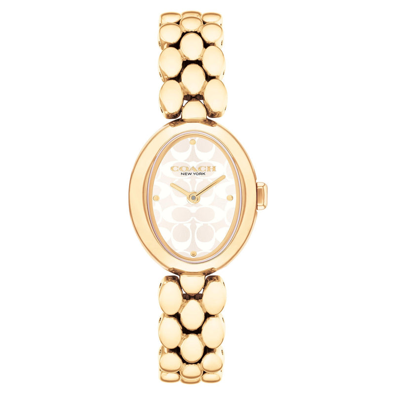 Coach Gold Steel Silver White Dial Women's Watch - 14504417