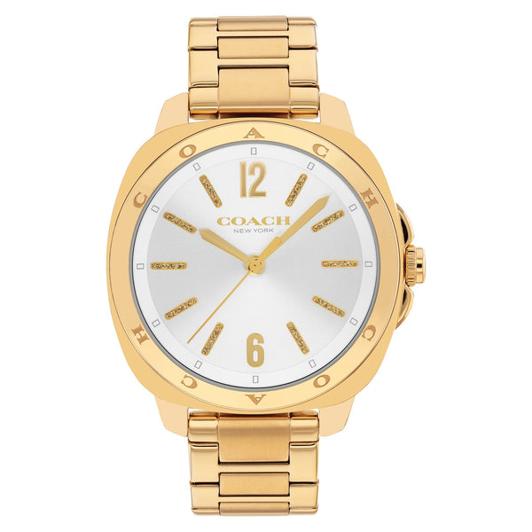 Coach Gold Steel Silver White Dial Women's Watch - 14504478