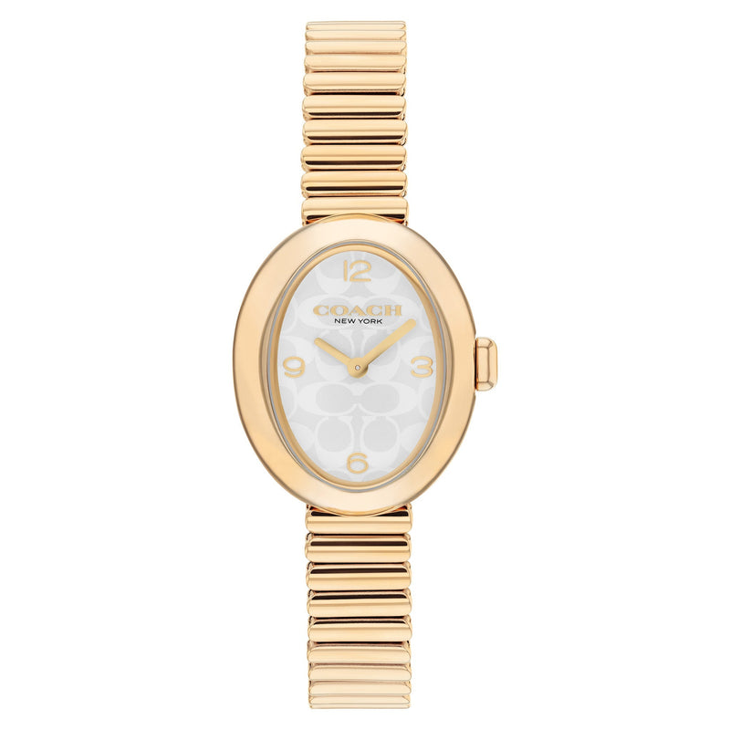 Coach Gold Steel Silver White Dial Women's Watch - 14504573