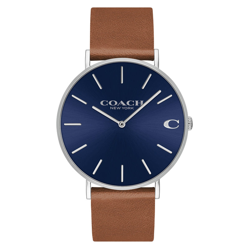 Coach Charles Brown Leather Blue Dial Men's Watch - 14602151