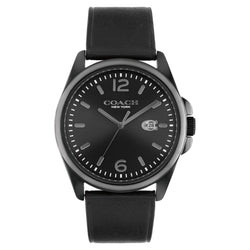 Coach Black Leather Men's Watch - 14602588