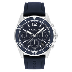 Coach Navy Silicone Chronograph Men's Watch - 14602641