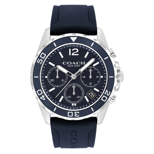 Coach Navy Silicone Chronograph Men's Watch - 14602641