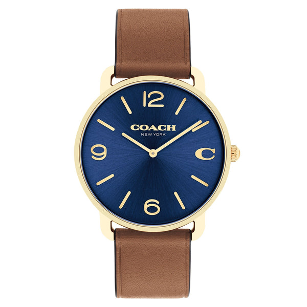 Coach Brown Leather Dark Blue Dial Men's Watch - 14602644