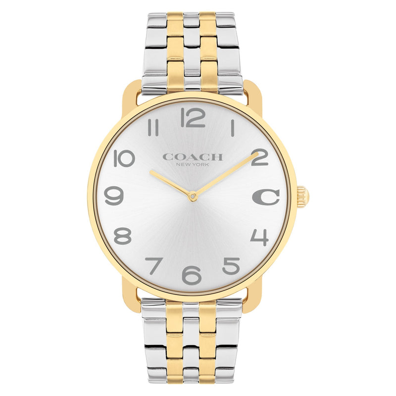 Coach Elliot Gold Steel Silver White Dial Men's Watch - 14602668