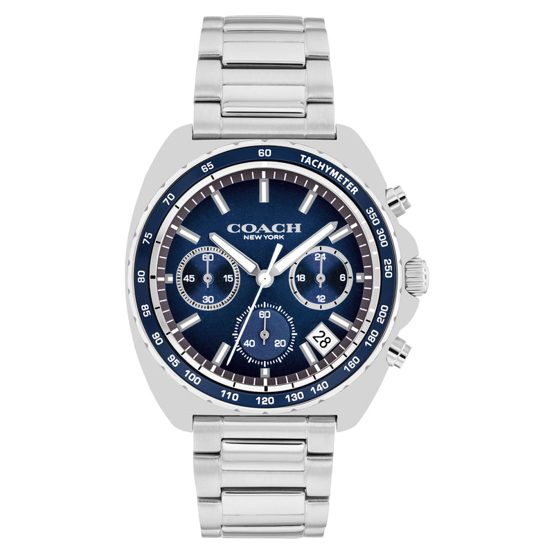Coach Stainless Steel Blue Dial Chronograph Men's Watch - 14602737