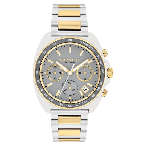 Coach Two-Tone Steel Grey Dial Chronograph Men's Watch - 14602740