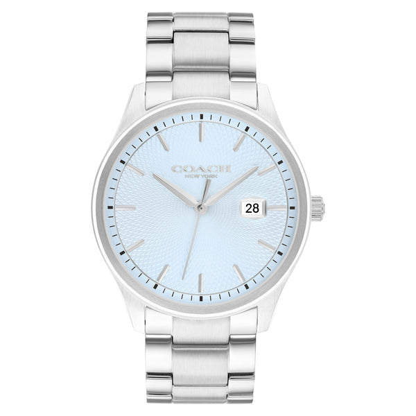 Coach Stainless Steel Light Blue Dial Men's Watch - 14602751