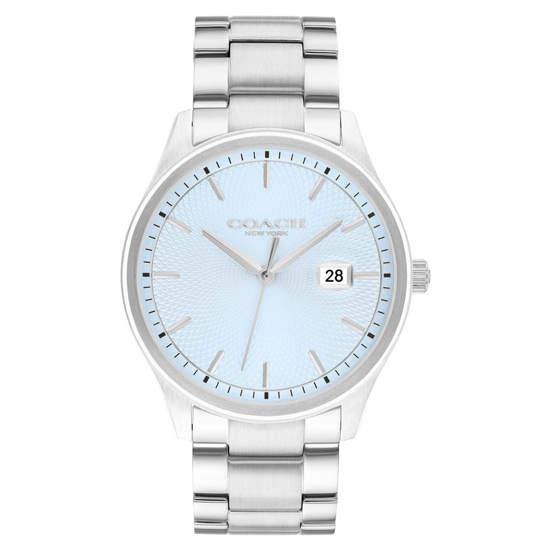 Coach Stainless Steel Light Blue Dial Men's Watch - 14602751