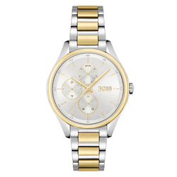 Hugo Boss Two-Tone Steel Silver White Dial Women's Multi-function Watch - 1502585