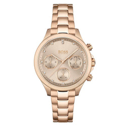 Hugo Boss Carnation Gold Steel Women's Multi-function Watch - 1502592