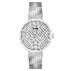 Hugo Boss Steel Mesh Silver White Dial Women's Watch - 1502657