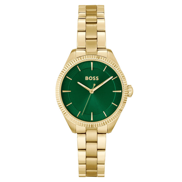 Hugo Boss Gold Steel Green Dial Women's Watch - 1502729