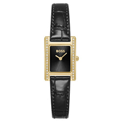 Hugo Boss Leather Black Dial Women's Watch - 1502813