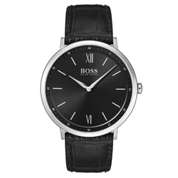 Hugo Boss Essential Black Leather Men's Watch - 1513647