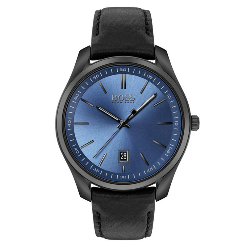 Hugo Boss Circuit Black Leather Men's Watch - 1513727