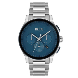 Hugo Boss Stainless Steel Blue Dial Chronograph Men's Watch - 1513763