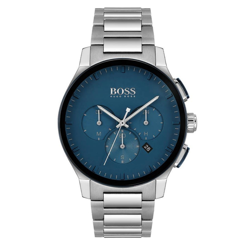 Hugo Boss Stainless Steel Blue Dial Chronograph Men's Watch - 1513763