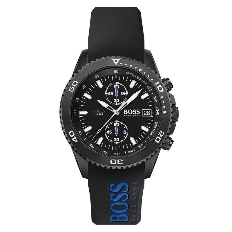 Hugo Boss Vela Blue & Black Silicone Men's Watch - 1513776