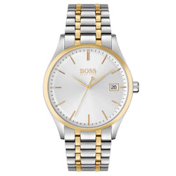 Hugo Boss Two-Tone Steel Silver White Dial Men's Watch - 1513835