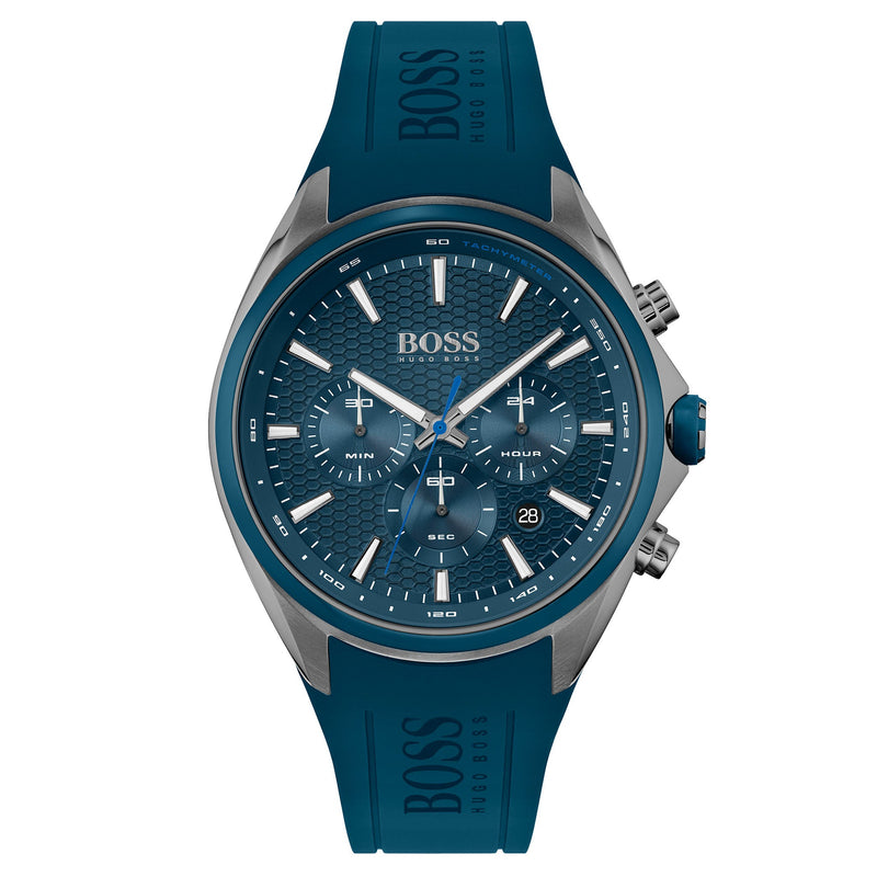 Hugo Boss Distinct Blue Silicone Men's Chrono Watch - 1513856