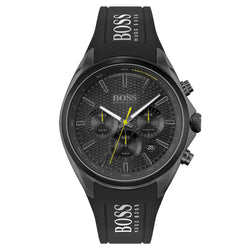 Hugo Boss Distinct Black Silicone Men's Chrono Watch - 1513859