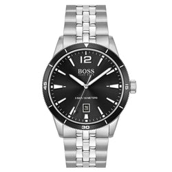 Hugo Boss Stainless Steel Black Dial Men's Basic Calendar Watch - 1513911